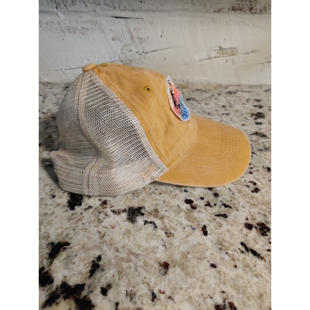 Port Aransas, Texas Hat Cap, Salt Creek Apparel. Yellow Canvas and Mesh Snapback - Picture 3 of 7